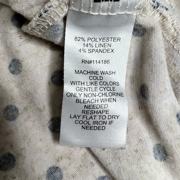 89th & Madison blouse cream polka dots womens ruffled bottom Size S - Picture 5 of 7